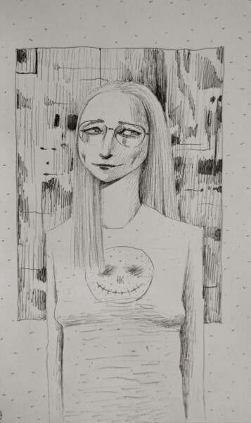 Dessin intitulée "Next princess of Mo…" par Milto Sideris, Œuvre d'art originale, Stylo à bille