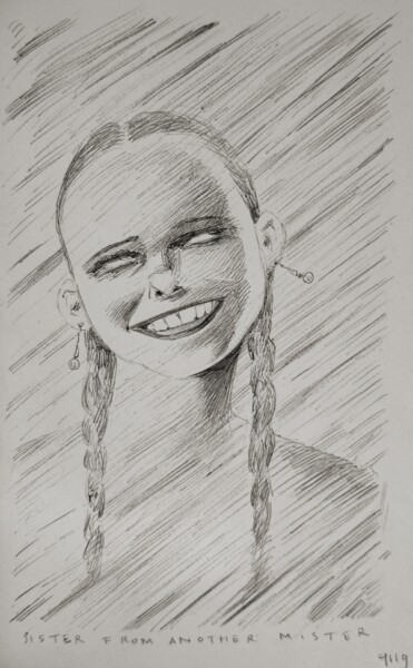Dibujo titulada "Sister from another…" por Milto Sideris, Obra de arte original, Bolígrafo