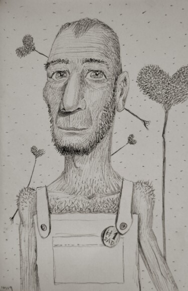 Рисунок под названием "Gardner" - Milto Sideris, Подлинное произведение искусства, Шариковая ручка