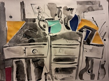 Collages titled "Le petit bureau, co…" by Martin Jobert, Original Artwork, Collages