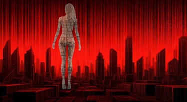 Artes digitais intitulada "QR code manhattant…" por Modane, Obras de arte originais, Imagem gerada por IA