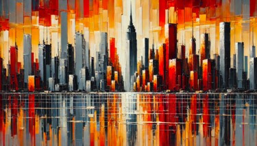 Digital Arts titled "Manhattan reflect" by Modane, Original Artwork, AI generated image
