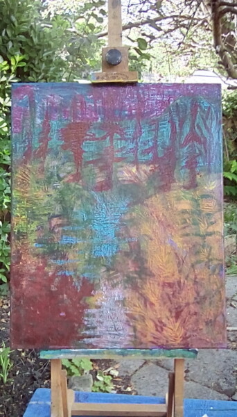 Painting titled "Hide n." by Peter Scott-Harrison, Original Artwork, Acrylic Mounted on Wood Stretcher frame