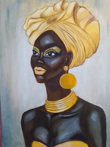 Картина под названием "beautiful African w…" - Lianna Martirosyan, Подлинное произведение искусства, Масло
