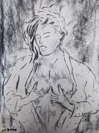Clara au soir Drawing titled "Clara au soir" by Roberto Urbano, Original Artwork, Charcoal