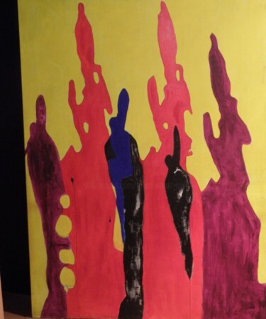 Peinture intitulée "les temps incertain…" par Roger Ernest Jankow, Œuvre d'art originale, Acrylique Monté sur Châssis en bois