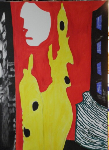 Peinture intitulée "les temps incertain…" par Roger Ernest Jankow, Œuvre d'art originale, Acrylique Monté sur Châssis en bois