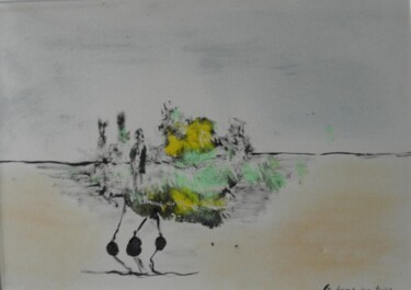 Drawing titled "les temps incertain…" by Roger Ernest Jankow, Original Artwork, Ink
