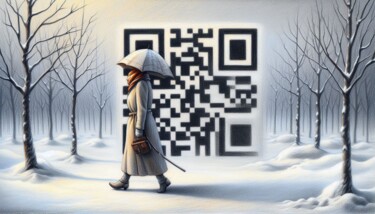 Digital Arts με τίτλο "qr code: winter 2" από Modane, Αυθεντικά έργα τέχνης, Εικόνα που δημιουργήθηκε με AI