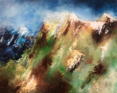 Peinture intitulée "Himalaya mes sommets" par Thierry Petillot, Œuvre d'art originale, Acrylique Monté sur Châssis en bois