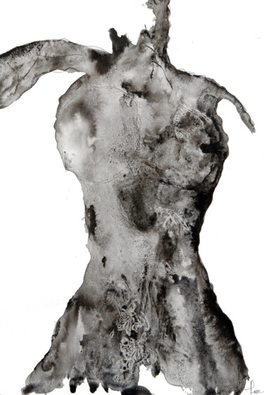 Pittura intitolato "Encre 38" da Catherine Hélie, Opera d'arte originale, Inchiostro