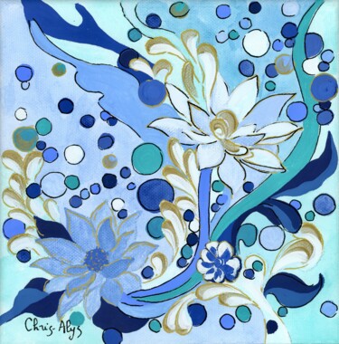 Peinture intitulée "HARMONIE BLEUE 2" par Chris-Alys, Œuvre d'art originale, Acrylique Monté sur Châssis en bois
