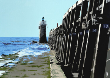 Estacade Capbreton Peinture intitulée "Estacade Capbreton" par Jean-Louis Casse, Œuvre d'art originale, Acrylique Monté sur Châssis en bois