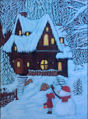 Painting titled "First January" by Martin Ashkhatoev, Original Artwork, Acrylic
