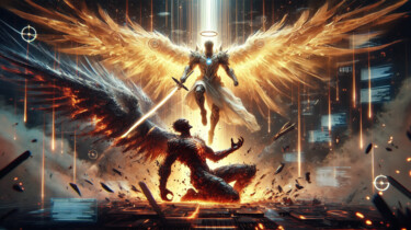 数字艺术 标题为“Cybernetic Judgment…” 由Alberto Capitani, 原创艺术品, AI生成的图像