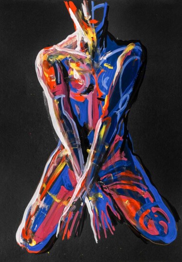 Peinture intitulée "Human" par Ksenia Filonova, Œuvre d'art originale, Gouache