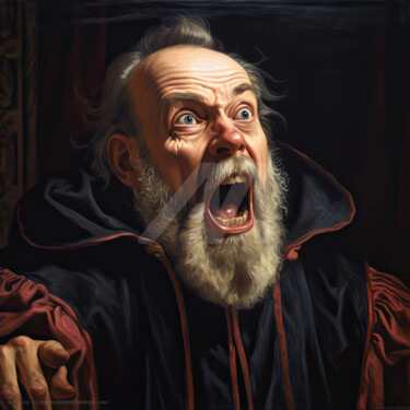 Digital Arts titled "L'urlo di Galileo:…" by Luca Federici, Original Artwork, AI generated image