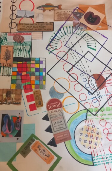 Collages titled "Aken" by Ronnie Kolner, Original Artwork, Collages