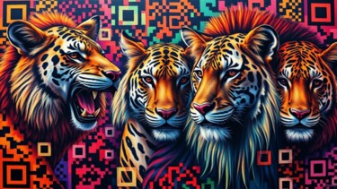 제목이 "QR code jungle"인 디지털 아트 Modane로, 원작, AI 생성 이미지