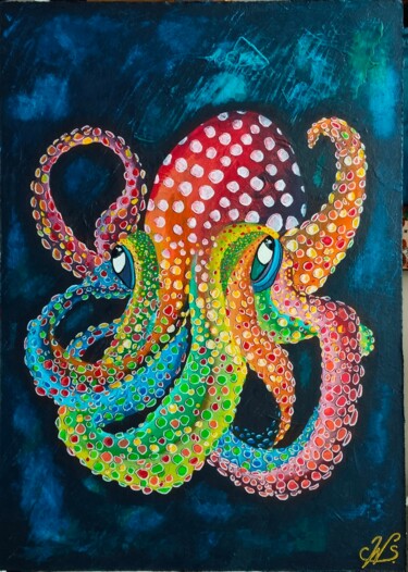 绘画 标题为“Octo II” 由Wolfgang Schrei, 原创艺术品, 丙烯 安装在木质担架架上