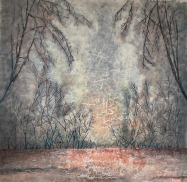 Malerei mit dem Titel "Winter’s Whisper" von Sergio Repossini, Original-Kunstwerk, Acryl