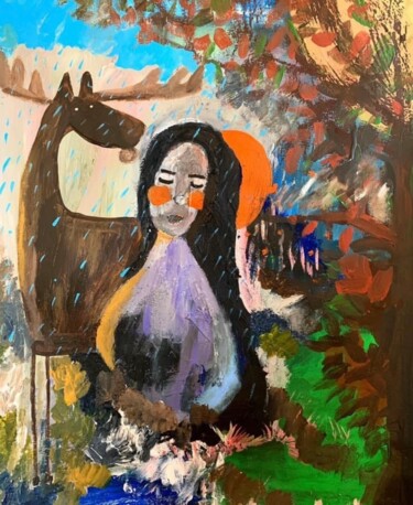 Disegno intitolato "Gina" da Dileda Girban, Opera d'arte originale, Acrilico