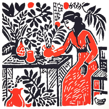 绘画 标题为“Matisse sketch I” 由Kosta Morr, 原创艺术品, 丙烯