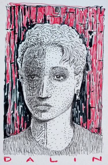 Drawing titled "Dalin" by Milto Sideris, Original Artwork, Ink