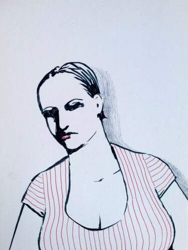 Dessin intitulée "Kenauka" par Milto Sideris, Œuvre d'art originale, Encre