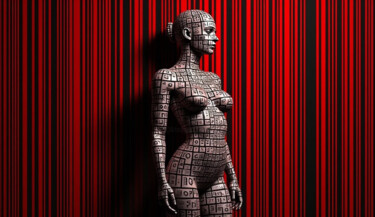 QR CODE Nu rouge Digital Arts με τίτλο "QR CODE Nu rouge" από Modane, Αυθεντικά έργα τέχνης, Εικόνα που δημιουργήθηκε με AI