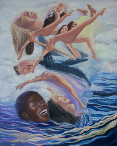 freedom Schilderij getiteld "freedom" door Naiqian Zhao, Origineel Kunstwerk, Olie Gemonteerd op Frame voor houten brancard