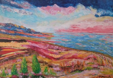 Painting titled "La rivière aux mill…" by Manuela Torres Carneiro, Original Artwork, Acrylic Mounted on Wood Stretcher frame