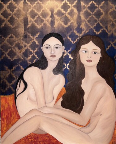 제목이 "Two sisters. Josefi…"인 미술작품 Ivanna Demianiuk (DANAVI)로, 원작, 기름 나무 들것 프레임에 장착됨