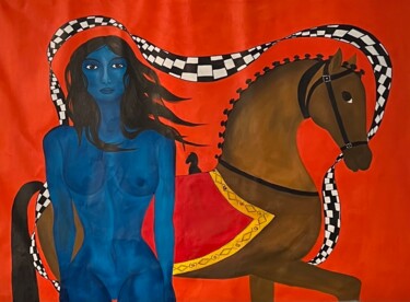 Pittura intitolato "Horse" da Ivanna Demianiuk (DANAVI), Opera d'arte originale, Olio