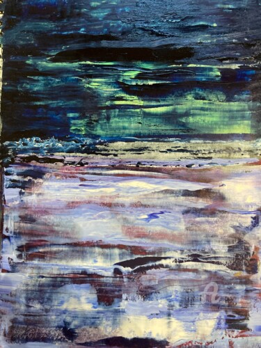 Schilderij getiteld "Motor Boat leaving…" door Steve Phillips, Origineel Kunstwerk, Olie