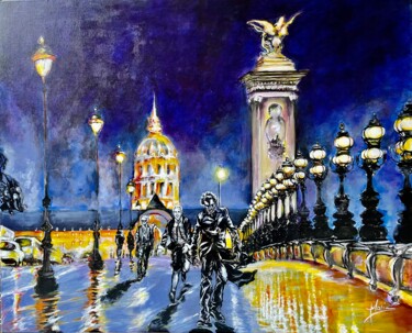 Painting titled "Paris, le bal des i…" by Marie Alimi, Original Artwork, Acrylic Mounted on Wood Stretcher frame