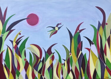 Peinture intitulée "Free" par Nathalie Herbulot, Œuvre d'art originale, Huile Monté sur Châssis en bois