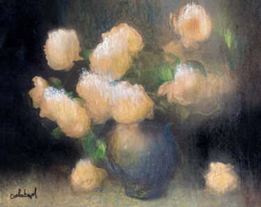 Disegno intitolato "Bouquet 14" da Ivan Calatayud, Opera d'arte originale, Matite colorate