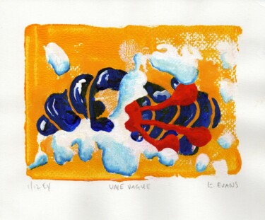 Printmaking titled "UNE VAGUE 1/12" by Gregory Evans, Original Artwork, Monotype