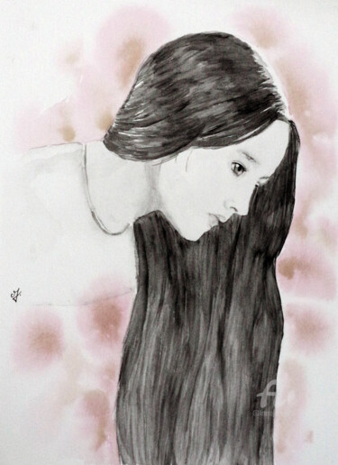 绘画 标题为“Olivia, douceur et…” 由Emilie Denis, 原创艺术品, 水彩