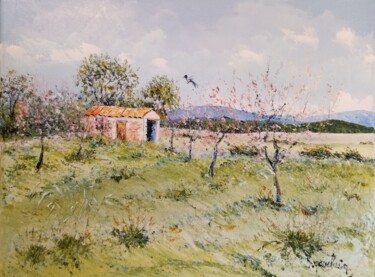 Painting titled "Cabanon des Chambar…" by Bruno Gauclain, Original Artwork, Oil