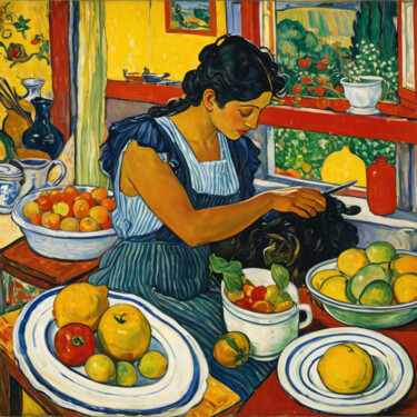 "Donna Concetta" başlıklı Dijital Sanat Giuseppe Cristadoro tarafından, Orijinal sanat, AI tarafından oluşturulan görüntü