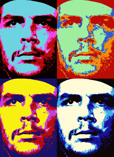 Digitale Kunst getiteld "Che Guevara poppizz…" door Luca Federici, Origineel Kunstwerk, 2D Digital Work