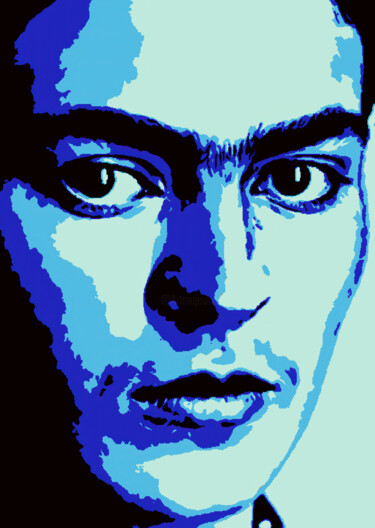 Digitale Kunst getiteld "Frida Kahlo poppizz…" door Luca Federici, Origineel Kunstwerk, 2D Digital Work