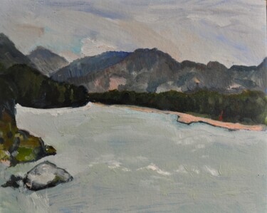 绘画 标题为“Altai. Turquoise Ka…” 由Irina Lopuh, 原创艺术品, 油 安装在纸板上