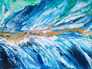 Painting titled "The ocean" by Ekaterina Pushkareva (Liltael), Original Artwork, Acrylic