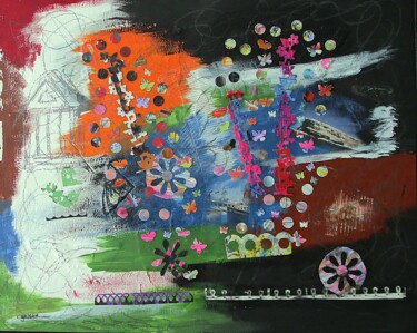 Au pays imaginaire 2 Peinture intitulée "Au pays imaginaire 2" par Claude Gascon, Œuvre d'art originale, Acrylique Monté sur Châssis en bois