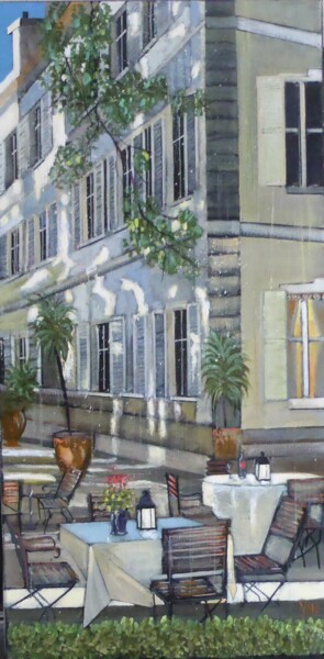 Ζωγραφική με τίτλο "plein soleil" από Jean-Michel Yon, Αυθεντικά έργα τέχνης, Λάδι Τοποθετήθηκε στο Ξύλινο φορείο σκελετό