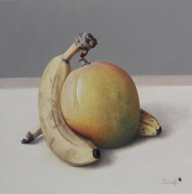 Painting titled "Consolation !" by Reza Sarrafi, Original Artwork, Oil