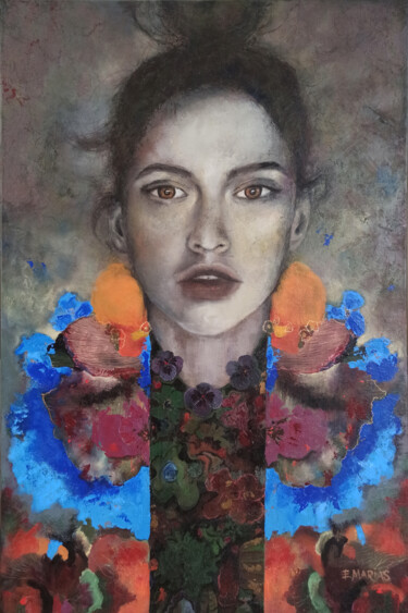 Malarstwo zatytułowany „Skryta w głębi” autorstwa Ewa Kędziorek (Marias), Oryginalna praca, Akryl